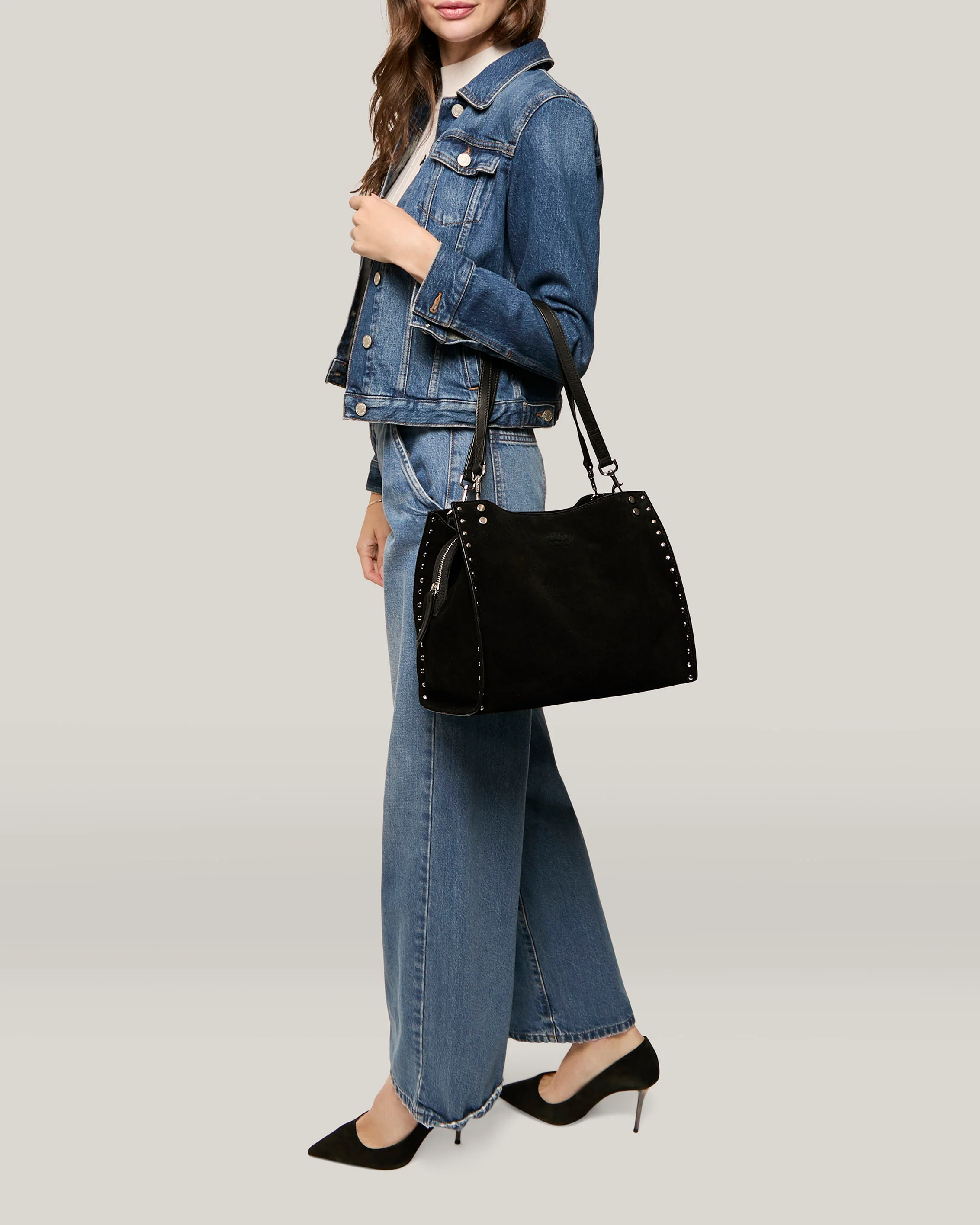 Lenox Studded Triple Entry Satchel - Image 20