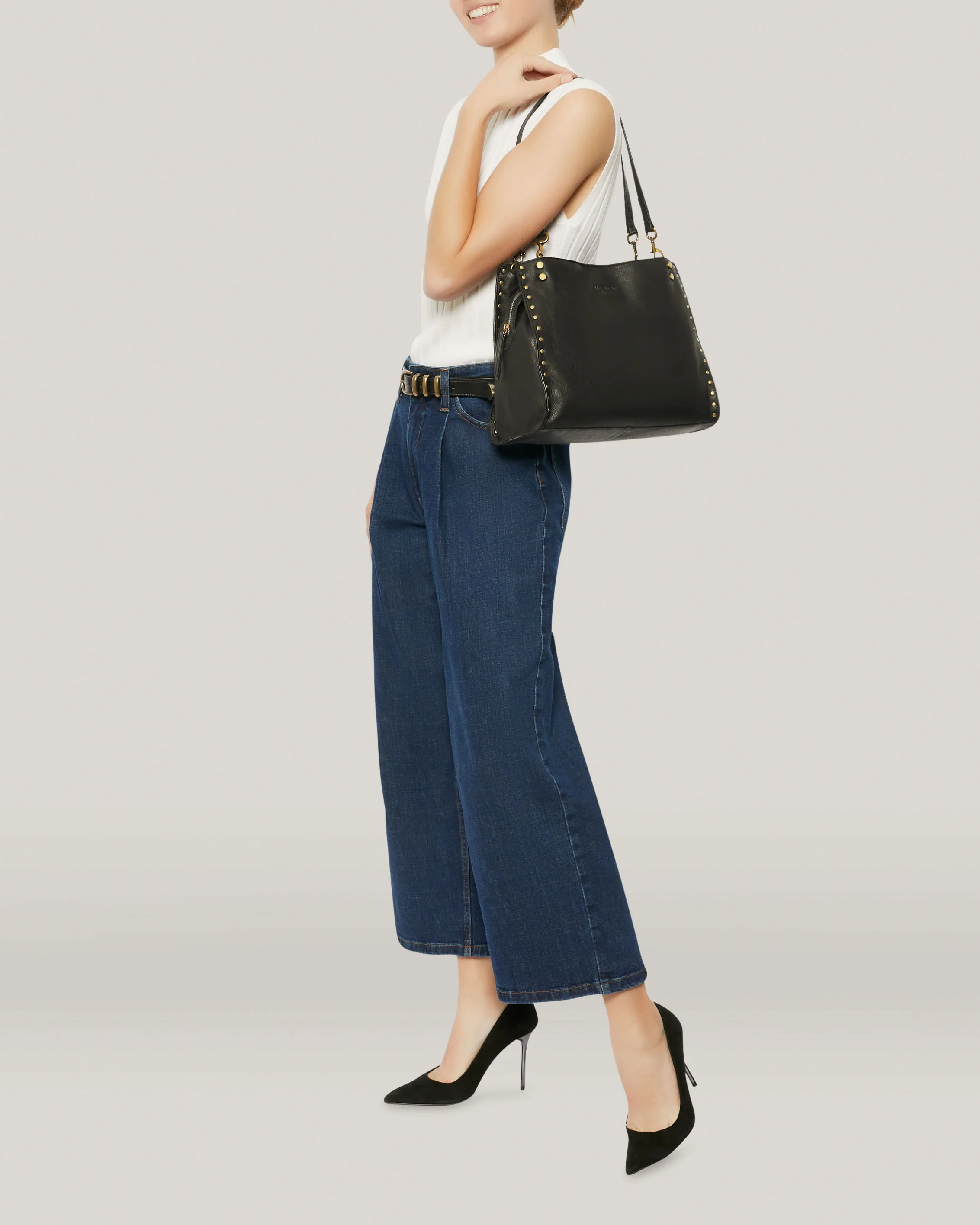 Lenox Studded Triple Entry Satchel - Image 36