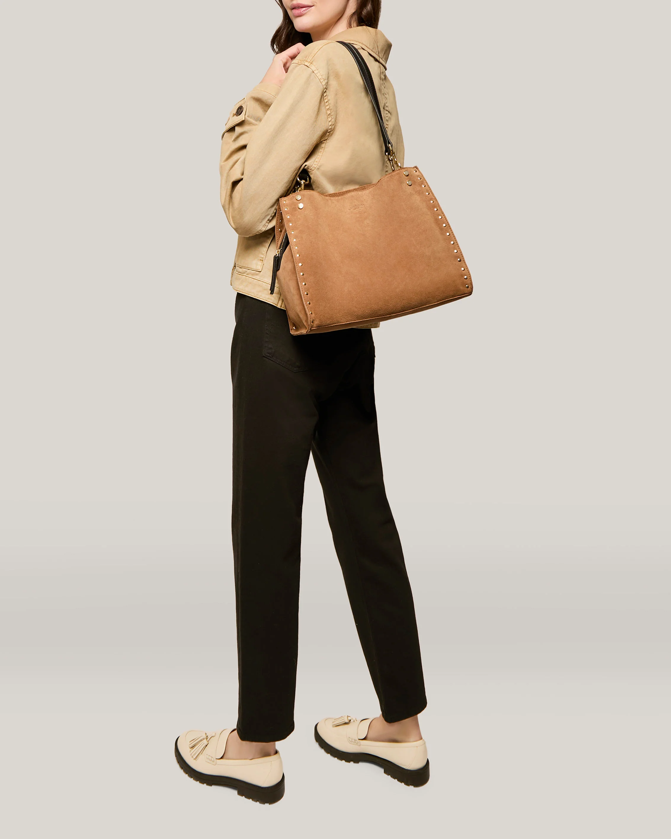 Lenox Studded Triple Entry Satchel - Image 4