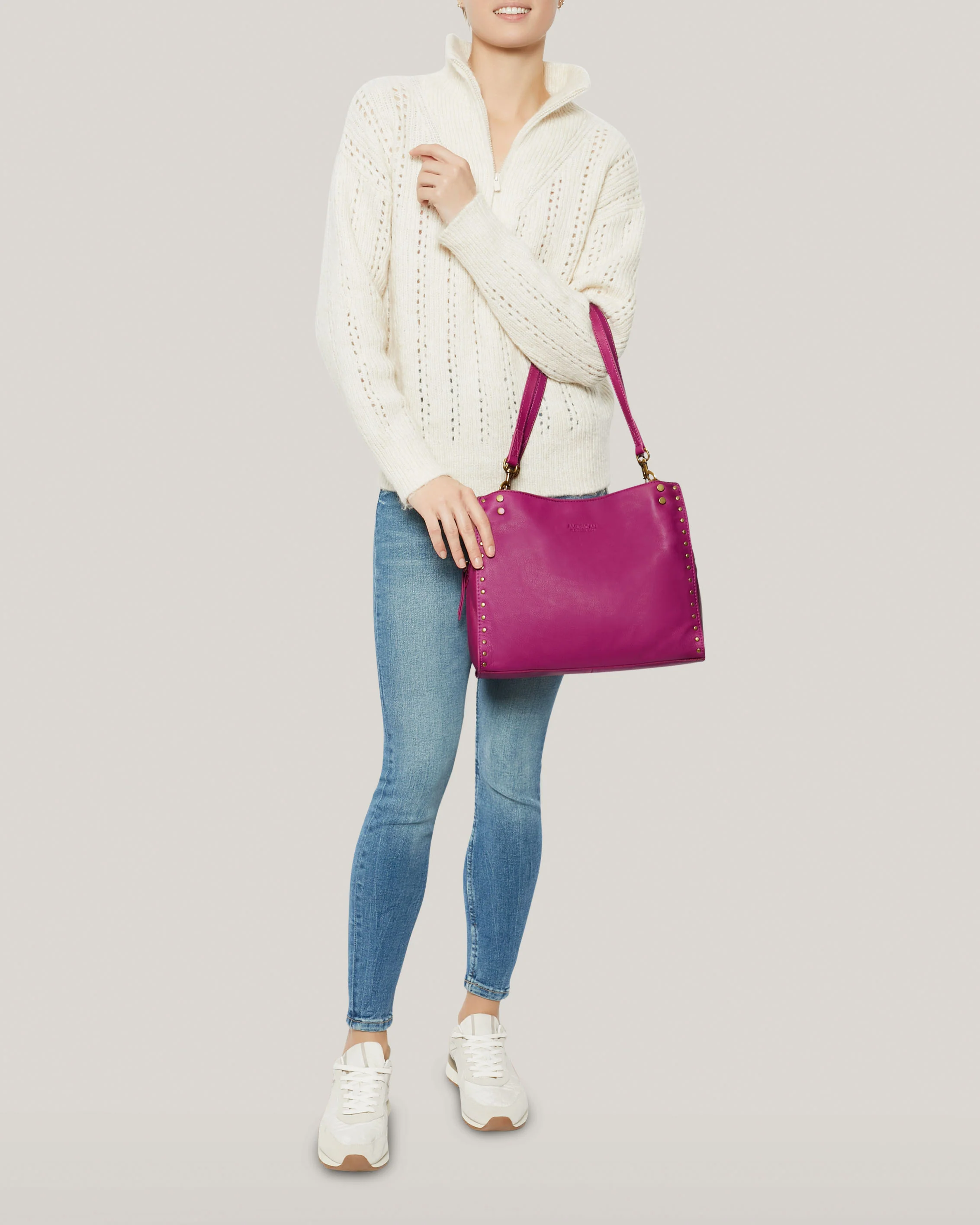 Lenox Studded Triple Entry Satchel - Image 40