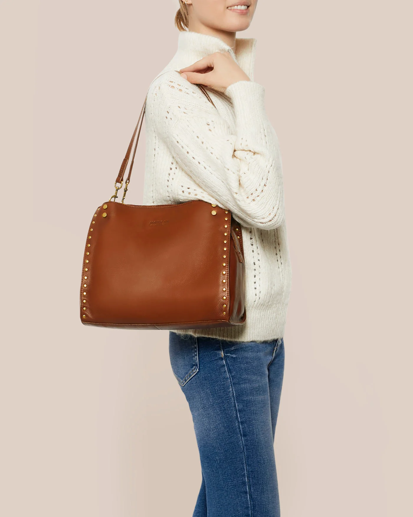Lenox Studded Triple Entry Satchel - Image 7
