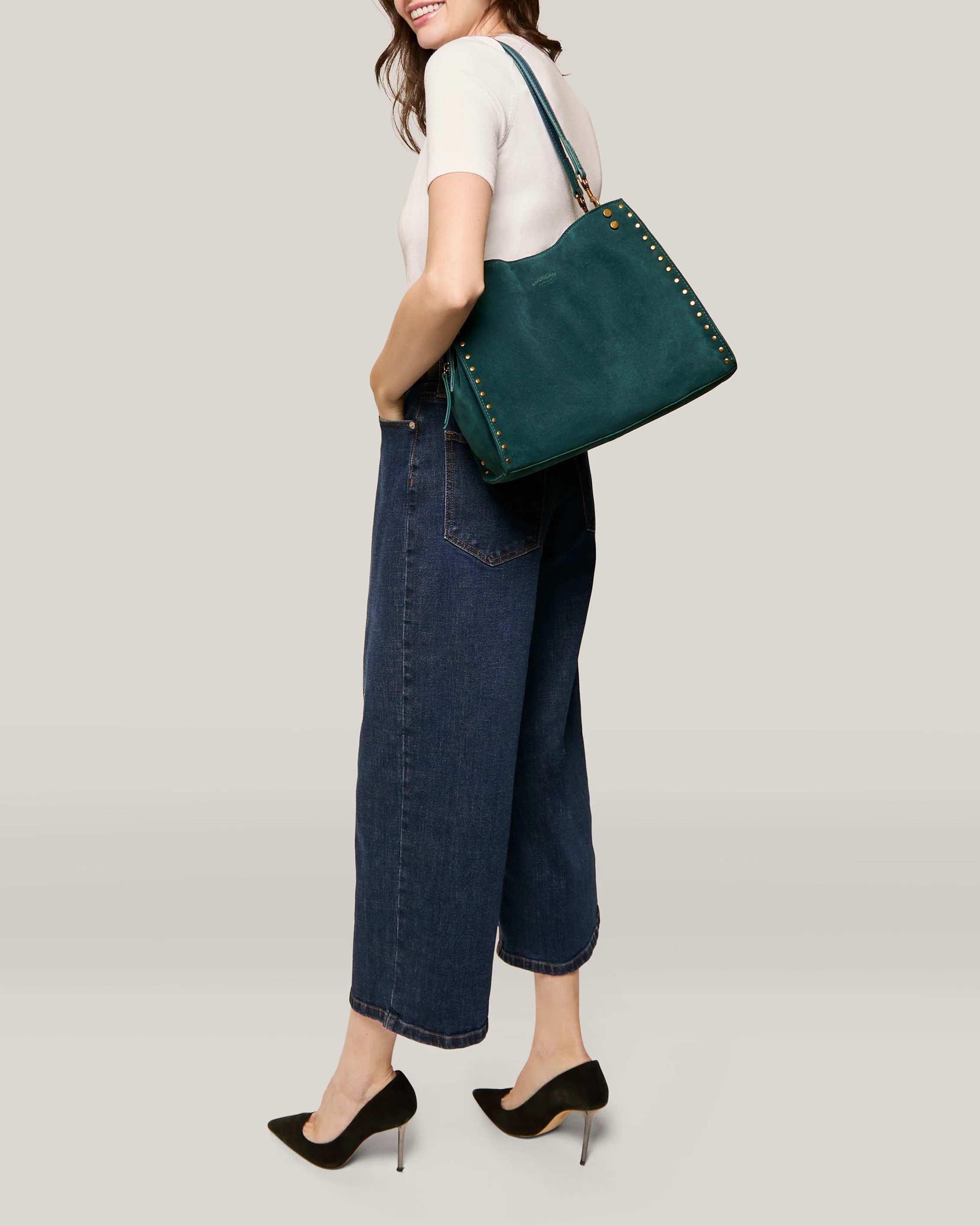 Lenox Studded Triple Entry Satchel - Image 16